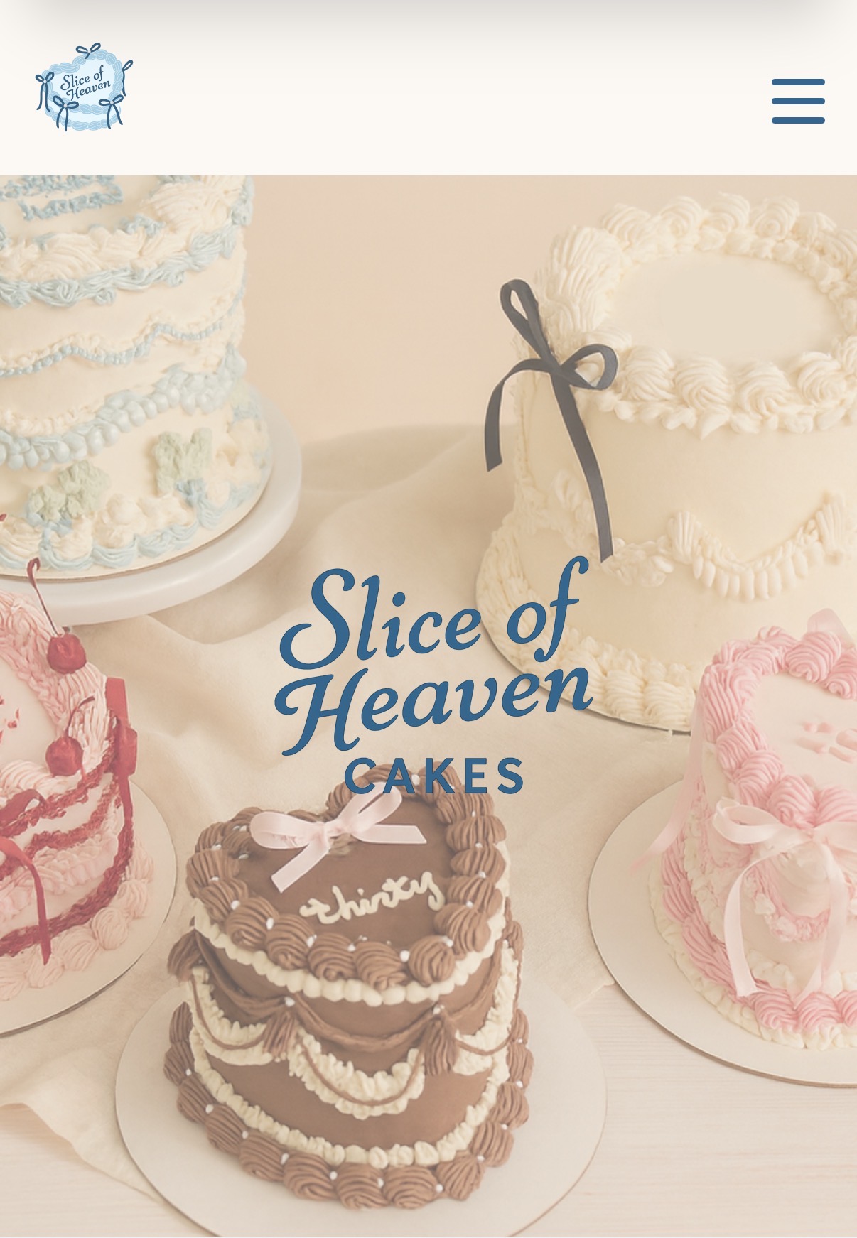 Slice of Heaven Vintage Cakes Website